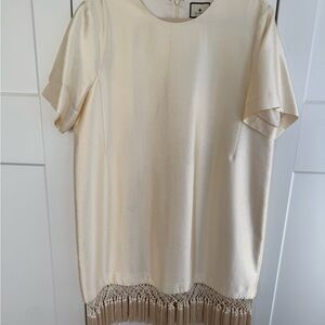 Winter White Tassel Dupioni Downing Dress